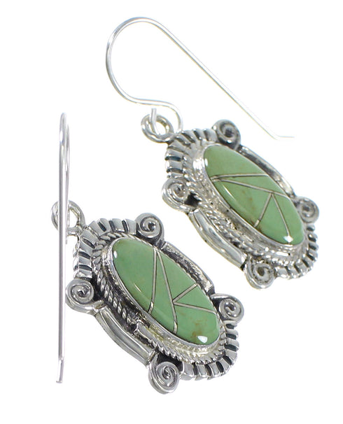 Turquoise Southwestern Sterling Silver Hook Dangle Earrings YX79002